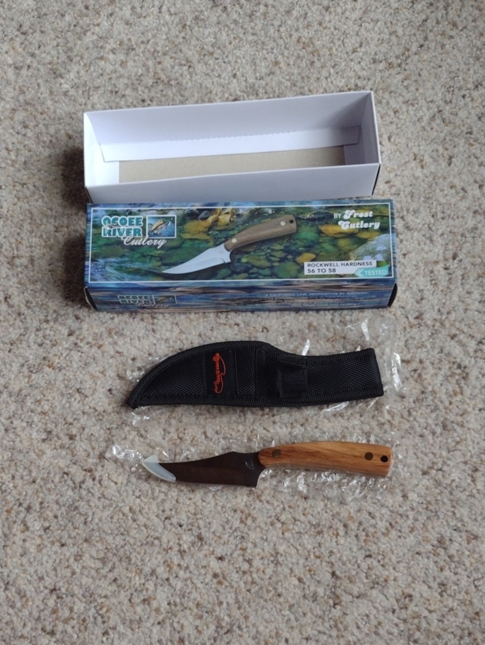 Goose River Cutlery Wood Handle Skinning Knife - Brown Handle